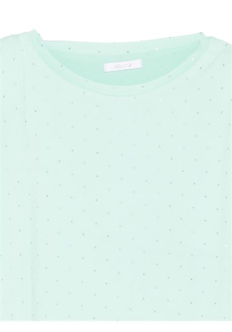 Canotta con strass e spalline Lù-Lù BY MISS GRANT | LL4219MENTA